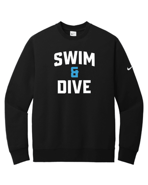 Custom Printed Apparel | Adult Unisex Custom Sweatshirt - Nike Crewneck | Okemos Swim & Dive - Okemos Swim - 19007