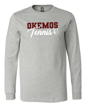 Custom Printed Apparel | Adult Unisex Custom T-Shirt - Athletic Heather Long Sleeve | Okemos Tennis - Okemos Tennis - 19219