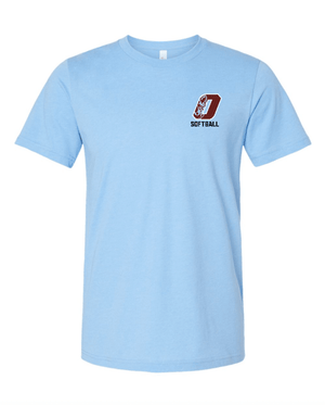 Custom Printed Apparel | Adult Unisex Custom T-Shirt - Badge Design | Okemos Softball - OHS Softball - 19026