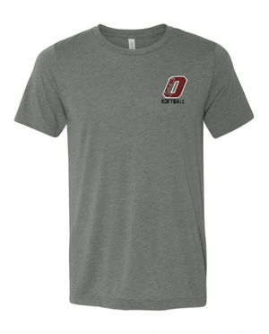 Custom Printed Apparel | Adult Unisex Custom T-Shirt - Badge Design | Okemos Softball - OHS Softball - 19026