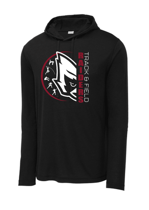Custom Printed Apparel | Adult Unisex Custom T-Shirt - Black Hooded Long Sleeve | Portland MS Track & Field - Portland MS T&F - 19117
