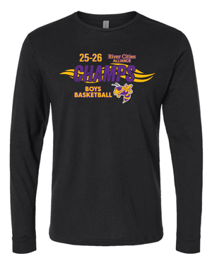 Custom Printed Apparel | Adult Unisex Custom T-Shirt - Black Long Sleeve | Greenville Basketball Champs - Greenville Bball Champs - 19084