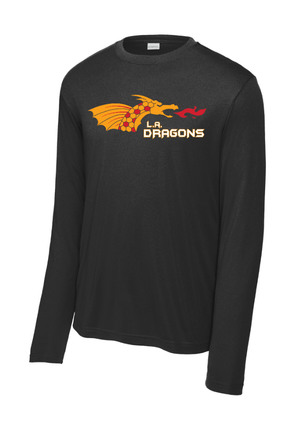 Custom Printed Apparel | Adult Unisex Custom T-Shirt - Black Performance Long Sleeve | LA Dragons - LA Dragons - 19284