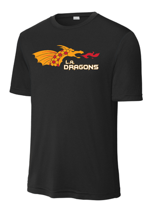 Custom Printed Apparel | Adult Unisex Custom T-Shirt - Black Performance Short Sleeve | LA Dragons - LA Dragons - 19284