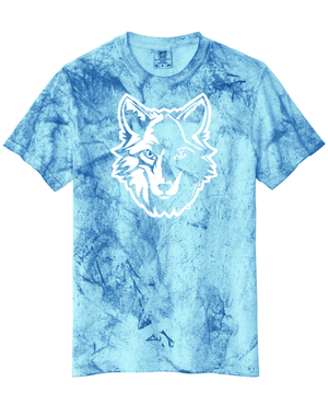 Custom Printed Apparel | Adult Unisex Custom T-Shirt - Blue Tie Dye | Bennett Woods Elementary - Bennett Woods - 19184