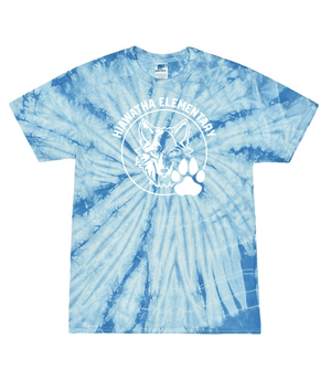 Custom Printed Apparel | Adult Unisex Custom T-Shirt - Blue Tie Dye | Hiawatha Elementary - Hiawatha - 19349