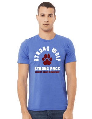 Custom Printed Apparel | Adult Unisex Custom T-Shirt - Carolina Blue | Bennett Woods Elementary - Bennett Woods - 19184