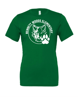 Custom Printed Apparel | Adult Unisex Custom T-Shirt - Class Colors | Bennett Woods Elementary - Bennett Woods - 19184