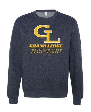 Custom Printed Apparel | Adult Unisex Custom T-Shirt - Heather Navy Crewneck | Grand Ledge Track & Field - GL T&F 26 - 19005