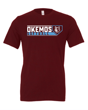 Custom Printed Apparel | Adult Unisex Custom T-Shirt - Home Plate Design | Okemos Softball - OHS Softball - 19026