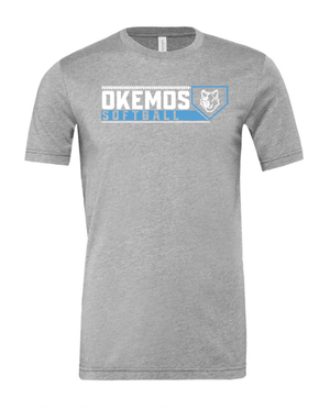 Custom Printed Apparel | Adult Unisex Custom T-Shirt - Home Plate Design | Okemos Softball - OHS Softball - 19026