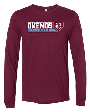Custom Printed Apparel | Adult Unisex Custom T-Shirt - Long Sleeve | Okemos Softball - OHS Softball - 19026