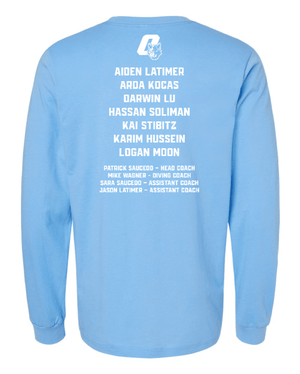 Custom Printed Apparel | Adult Unisex Custom T-Shirt - Long Sleeve | Okemos Swim & Dive 2026 State Team - OHS 26 State Swim - 19040