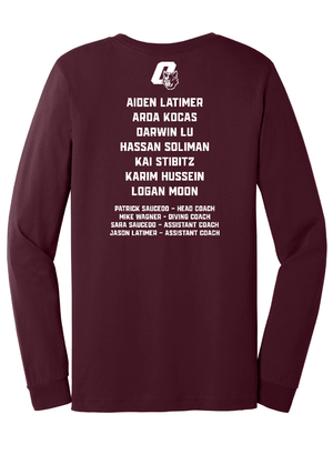 Custom Printed Apparel | Adult Unisex Custom T-Shirt - Long Sleeve | Okemos Swim & Dive 2026 State Team - OHS 26 State Swim - 19040