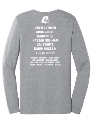 Custom Printed Apparel | Adult Unisex Custom T-Shirt - Long Sleeve | Okemos Swim & Dive 2026 State Team - OHS 26 State Swim - 19040