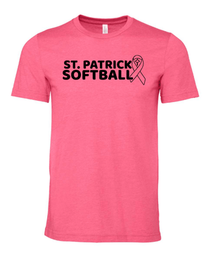Custom Printed Apparel | Adult Unisex Custom T-Shirt - Pink | St. Patrick Baseball/Softball - SP Baseball Softball - 19209/19212