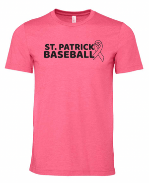 Custom Printed Apparel | Adult Unisex Custom T-Shirt - Pink | St. Patrick Baseball/Softball - SP Baseball Softball - 19209/19212