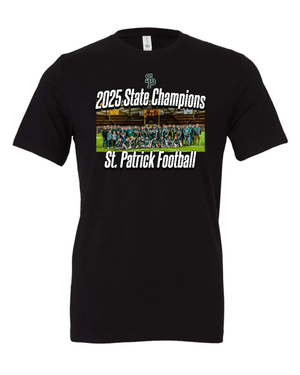 Custom Printed Apparel | Adult Unisex Custom T-Shirt | St. Patrick Football - 2025 State Champs - SP Football State Champs - 18873