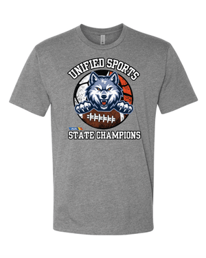 Custom Printed Apparel | Adult Unisex Custom T-Shirt | Unified State Champs - Unified Sports State Champs - 19186