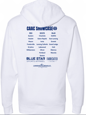 Custom Printed Apparel | Adult Unisex Custom White Hoodie | CAAC Event - Block Letter Design - CAAC Event - 19394