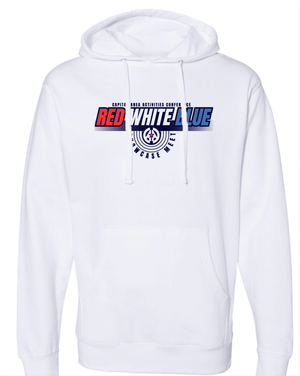 Custom Printed Apparel | Adult Unisex Custom White Hoodie | CAAC Event - Block Letter Design - CAAC Event - 19394