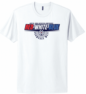 Custom Printed Apparel | Adult Unisex Custom White T-Shirt | CAAC Event - Block Letter Design - CAAC Event - 19394