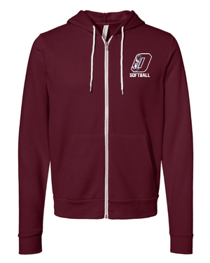 Custom Printed Apparel | Adult Unisex Custom Zip Up Hoodie | Okemos Softball - OHS Softball - 19026