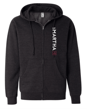 Custom Printed Apparel | Adult Unisex Full Zip Hoodie - Charcoal Heather | St. Martha School Spirit Wear - St. Martha OD