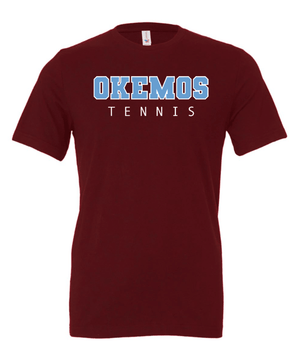 Custom Printed Apparel | Adult Unisex T-Shirt - Maroon | Okemos Tennis - Okemos Tennis - 19219