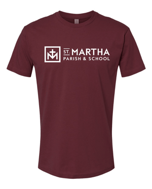 Custom Printed Apparel | Adult Unisex T-Shirt - Maroon | St. Martha School Spirit Wear - St. Martha OD