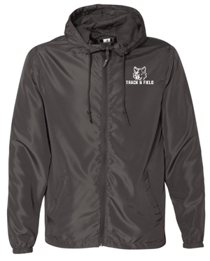 Custom Printed Apparel | Adult Unisex Windbreaker Full - Zip - Dark Grey | Okemos Track & Field 2026 - Okemos Track & Field 26 - 19165