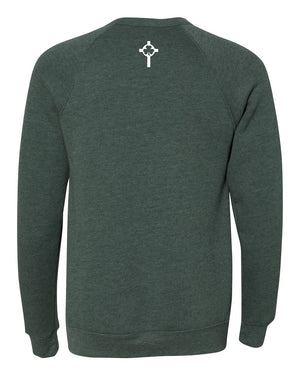 St. Patrick Basketball 2026 Crewneck Heather Forest back view