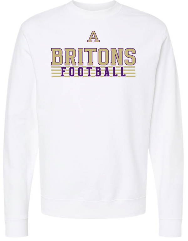 Custom Apparel - Screen Printing - Albion College - Adult Midweight Crewneck Sweatshirt White - Crewneck Sweatshirt - Albion Football Pre Holiday Shop - 16808