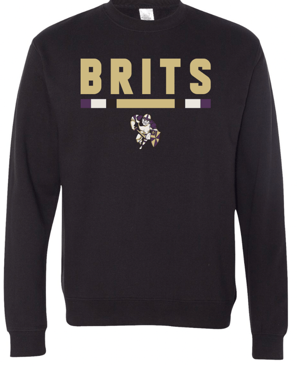 Custom Apparel - Screen Printing - Albion Football - Black Adult Midweight Crewneck Sweatshirt - Crewneck Sweatshirt - Albion Football Pre Holiday Shop - 16808
