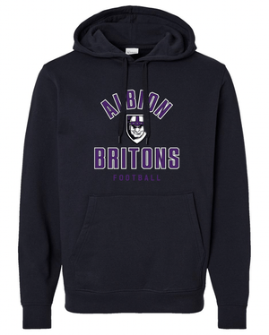 Custom Printed Apparel | Albion Football Fall 2025 - Black Fleece Hooded Sweatshirt - Albion Football Fall 2025 - 18291