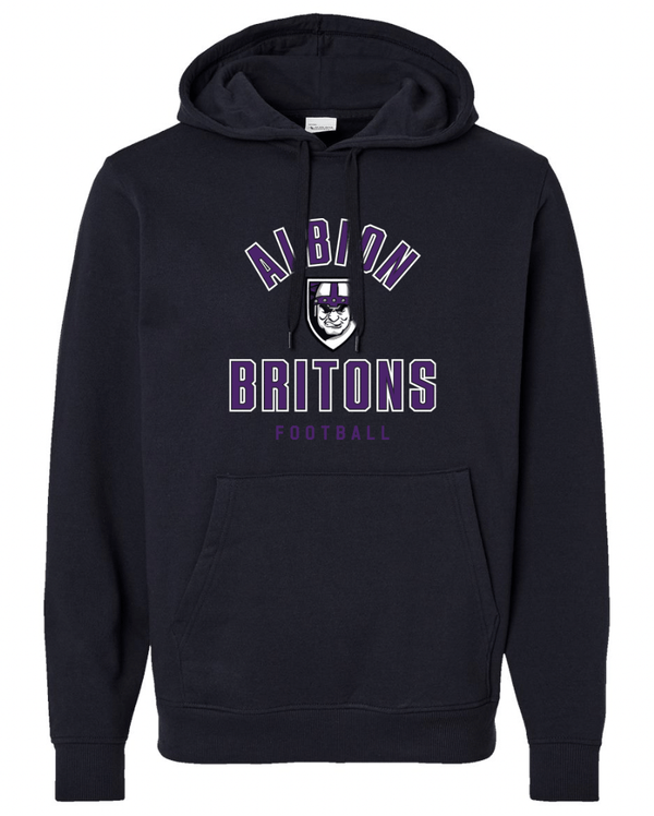 Custom Printed Apparel | Albion Football Fall 2025 - Black Fleece Hooded Sweatshirt - Albion Football Fall 2025 - 18291