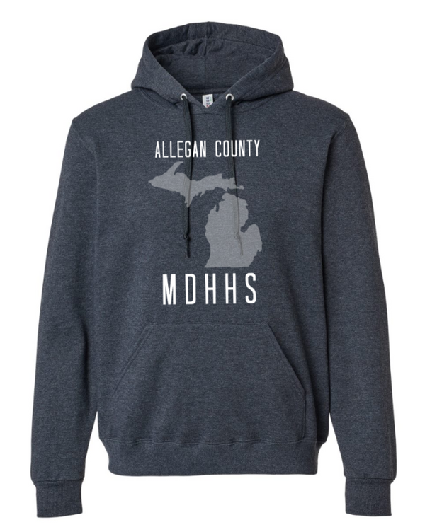 MDHHS Gear - Allegan & Barry Co. -- Premium Hooded Sweatshirt- State Design - (Multiple Colors Available)