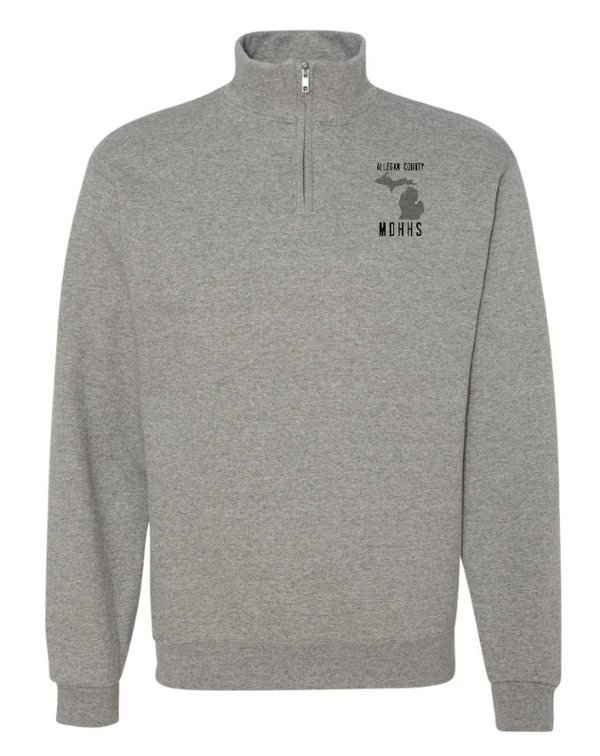 MDHHS Gear - Allegan & Barry Co. - Quarter Zip Sweatshirt --State Design (Multiple Colors Available)