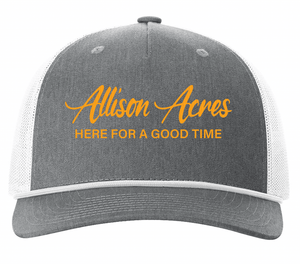 Custom Printed Apparel | Allison Acres Snapback Trucker Hat - Allison Annual Float - 19331