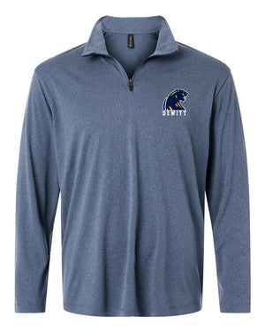 DeWitt Middle School Apparel Quarter Zip Heather Navy front view