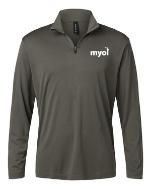 MYOI Allegan/Barry Fall Fundraiser Quarter Zip Charcoal front view