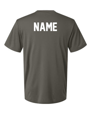 CHAP Chariots Basketball T-Shirt Charcoal back view