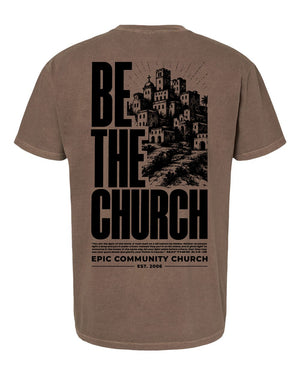 Epic Church 20th Anniversary T-Shirt Espresso back view