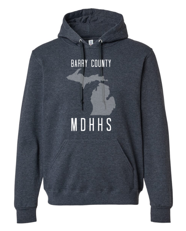 MDHHS Gear - Allegan & Barry Co. -- Premium Hooded Sweatshirt- State Design - (Multiple Colors Available)