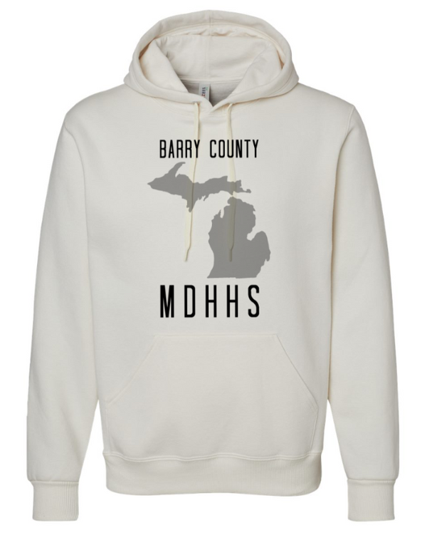 MDHHS Gear - Allegan & Barry Co. -- Premium Hooded Sweatshirt- State Design - (Multiple Colors Available)