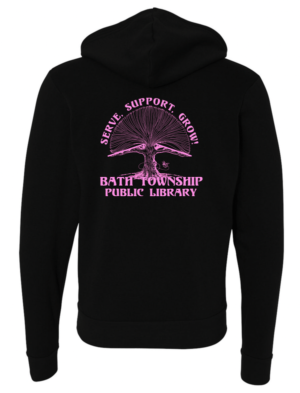 Custom Apparel - Screen Printing - Bath Township Public Library - Adult Unisex Zip - Up Hoodie - Zip Hoodie - Bath Township Public Library - 14829