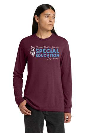 Okemos Special Education Apparel Long Sleeve Maroon front view