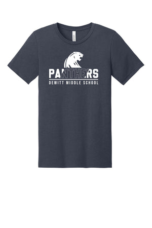 DeWitt Middle School Apparel T-Shirt Heather Navy front view