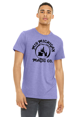 Mid-Michigan Magic Company T-Shirt Heather Dark Lavender front view