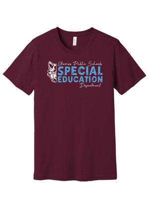 Okemos Special Education Apparel T-Shirt Maroon front view